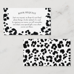 Wild Leopard Print Baby Shower Book Request Card