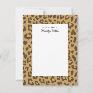 Wild Leopard Print Personal Flat Stationery Card