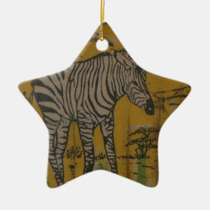 Wild Life Kenya African Safari Zebra.png Ceramic Tree Decoration