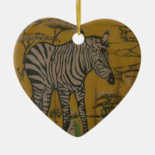Wild Life Kenya African Savannah Safari Zebra Ceramic Tree Decoration