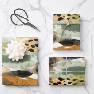 Wild Life Safari Fur Print Textures Exotic Jungle Wrapping Paper Sheet