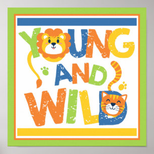 Wild Lion and Tiger Poster
