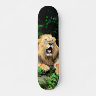 Wild Lion Yawning Skateboard