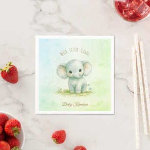 Wild Little Wonder Safari Baby Shower Elephant Napkin