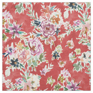 WILD LOVE Bold Red Floral Fabric