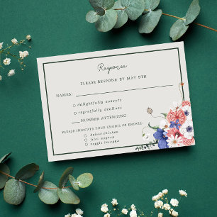Wild Love Wildflower Boho Wedding Response Card