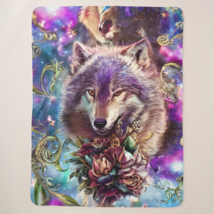 Wild Majesty Wolf Sherpa Blanket