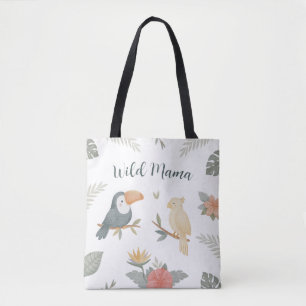 Wild Mama Safari Jungle Tropical Birthday  Tote Bag