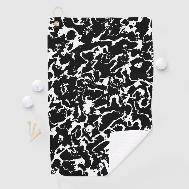 Wild Marble 3 - black and white Golf Towel (InSitu)