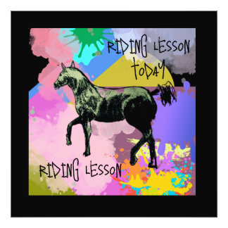 wild mare in action comic style photo print