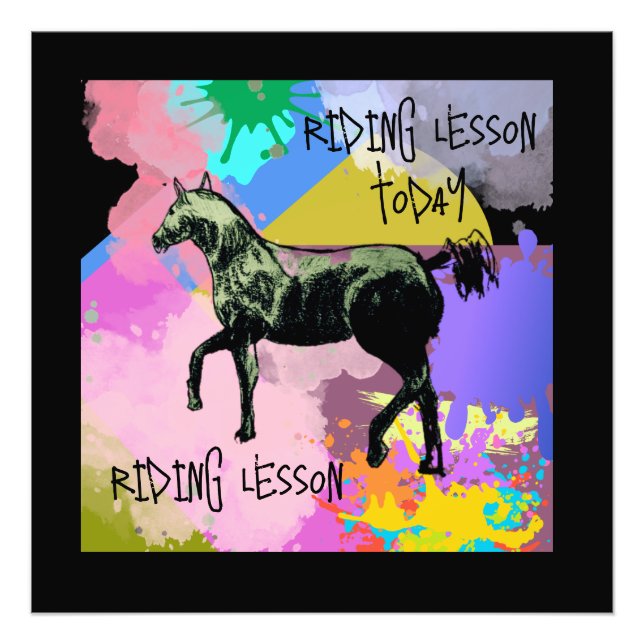 wild mare in action comic style photo print (Front)