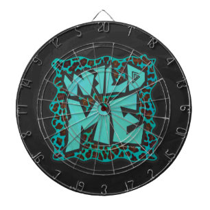 Wild Me Brown and Teal Leopard Design Dartboard