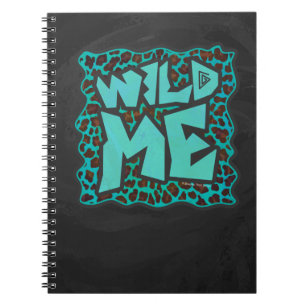 Wild Me Brown and Teal Leopard Design Notebook