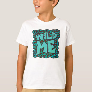 Wild Me Brown and Teal Leopard Design T-Shirt