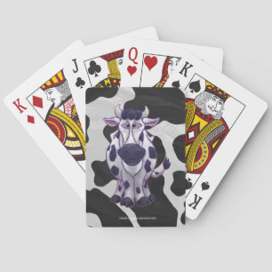 Wild Me Cow Black and White Playing Cards