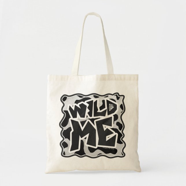 Wild Me Cow Black and White Tote Bag (Front)