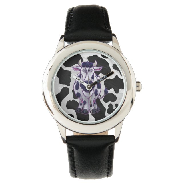 Wild Me Cow Black and White Watch (Front)