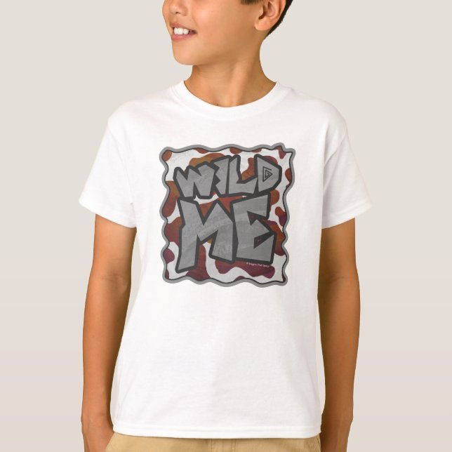 Wild me Cow Brown and White Print T-Shirt (Front)