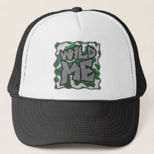 Wild Me Cow Green and White Print Trucker Hat
