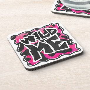 Wild Me Cow Pink and White Coaster