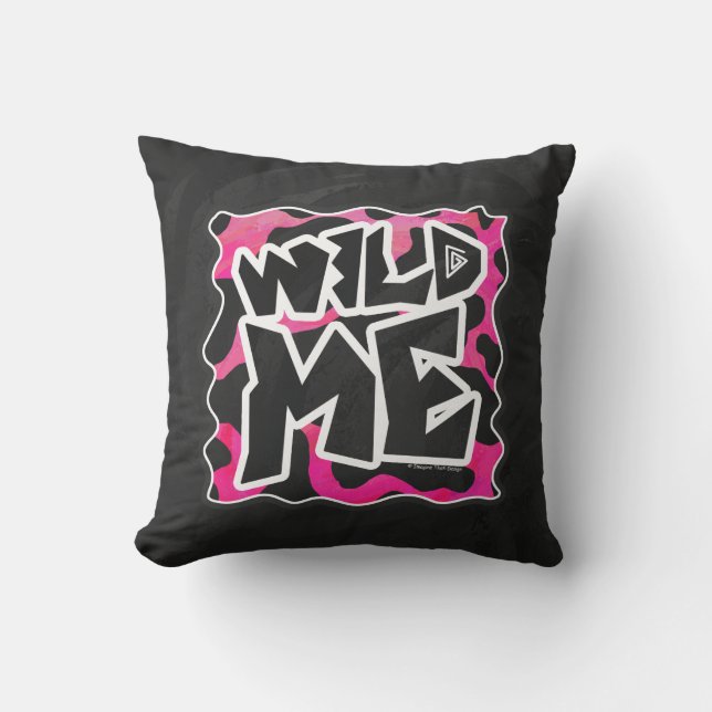 Wild Me Cow Pink and White Cushion (Front)