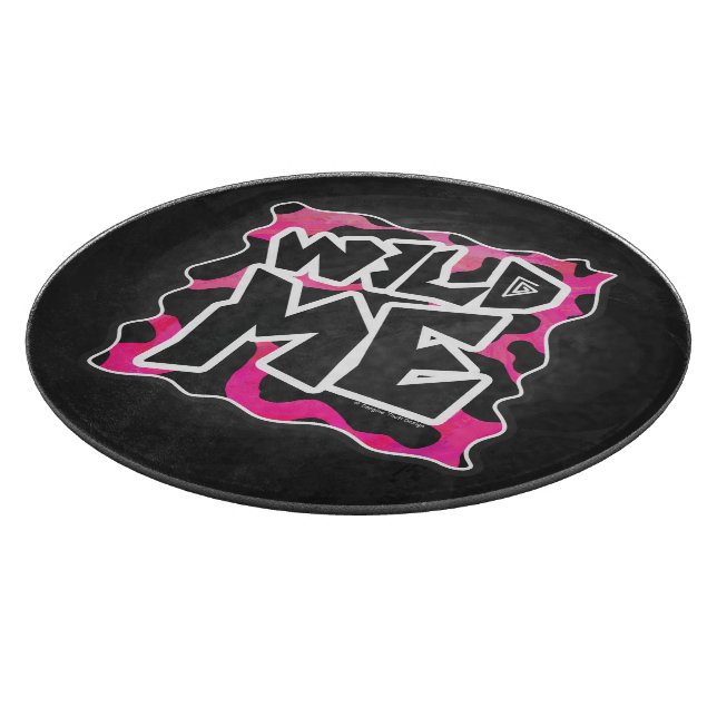 Wild Me Cow Pink and White Cutting Board (Corner)