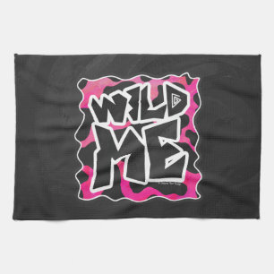 Wild Me Cow Pink and White Tea Towel