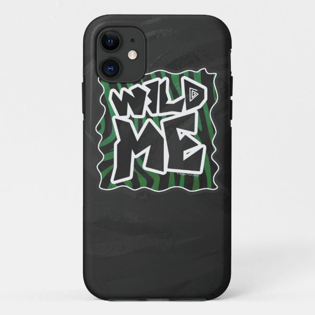 Wild Me Green and Black Zebra Pattern Case-Mate iPhone Case (Back)