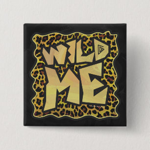 Wild Me Leopard Brown and Yellow Print 15 Cm Square Badge