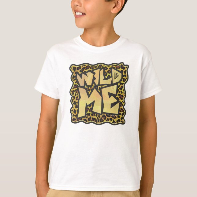 Wild Me Leopard Brown and Yellow Print T-Shirt (Front)