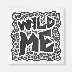 Wild Me Leopard White and Black Magnet