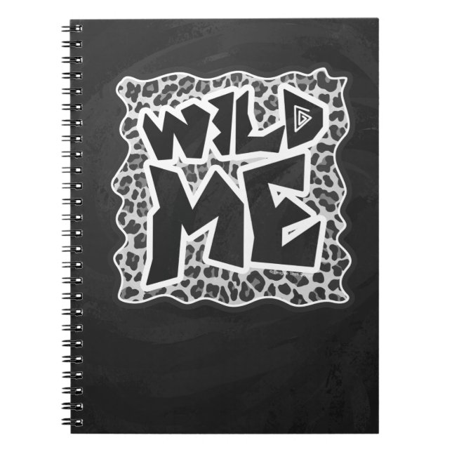 Wild Me Leopard White and Black Spiral Notebook (Front)