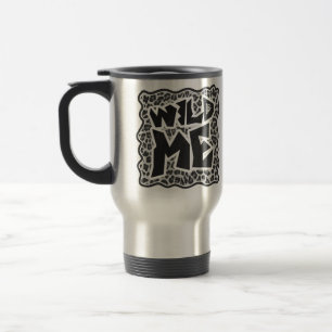 Wild Me Leopard White and Black Travel Mug