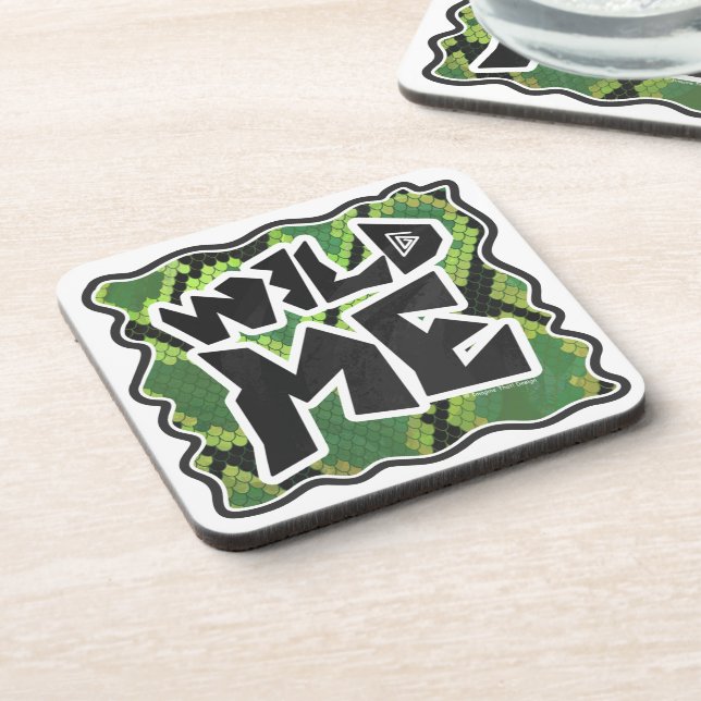 Wild Me Snake Black and Green Print Coaster (Left Side)