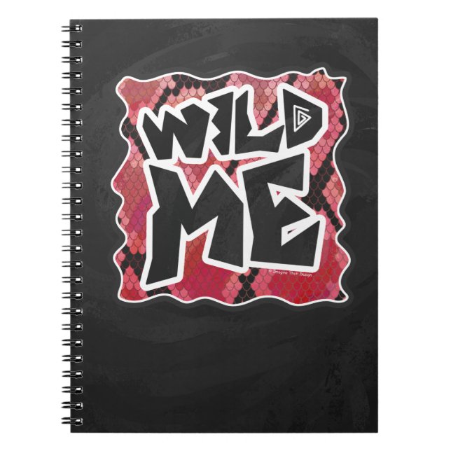 Wild Me Snake Black and Red Print Spiral Notebook (Front)