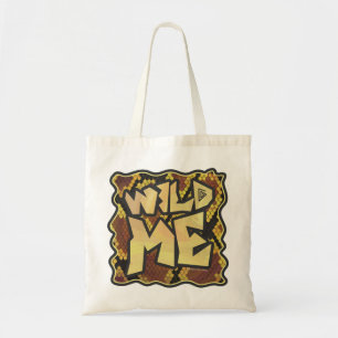 Wild Me Snake Brown and Gold Print Tote Bag