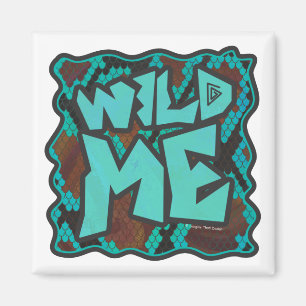 Wild Me Snake Brown and Teal Print Magnet