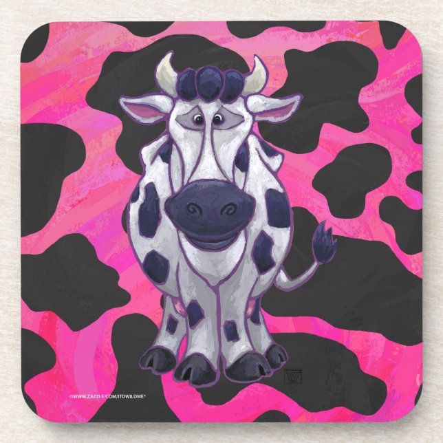 Wild Me Tiger Black and Pink Coaster (Front)