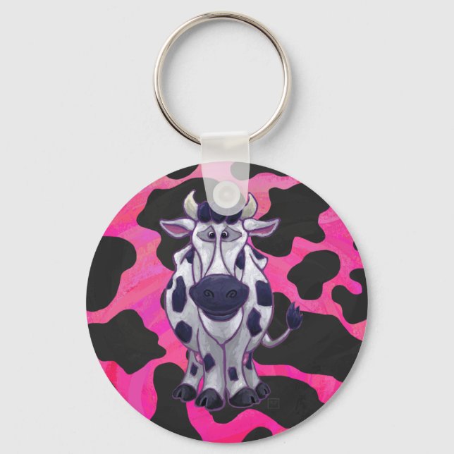 Wild Me Tiger Black and Pink Key Ring (Front)