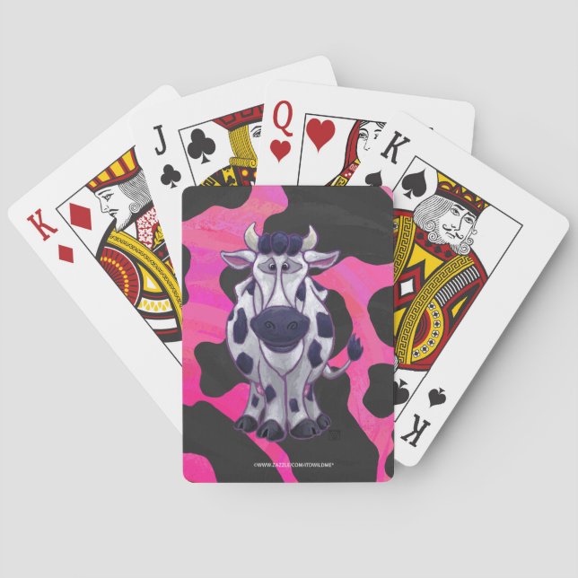 Wild Me Tiger Black and Pink Playing Cards (Back)