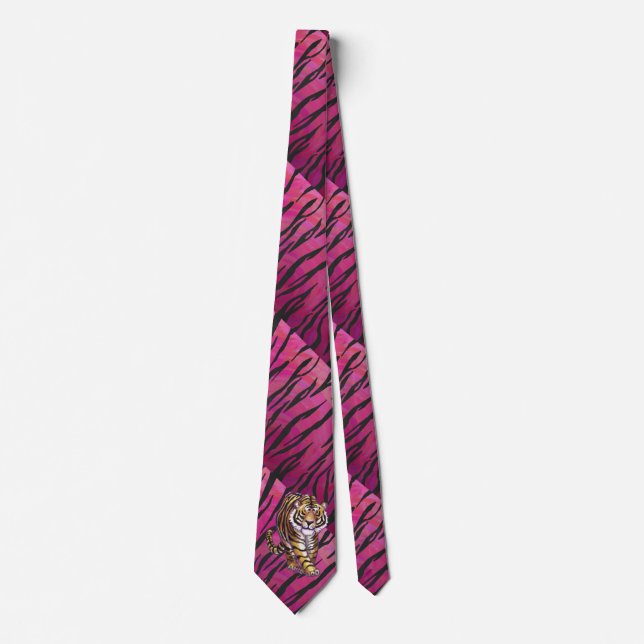 Wild Me Tiger Black and Pink Tie (Front)