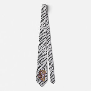 Wild Me Tiger Black and White Print Tie