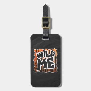 Wild Me Tiger Hot orange and Black Print Luggage Tag