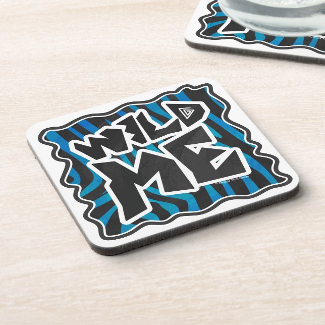 Wild Me Zebra Black and Blue Coaster (Left Side)