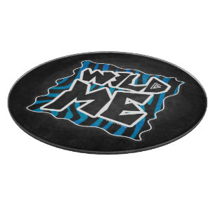 Wild Me Zebra Black and Blue Cutting Board