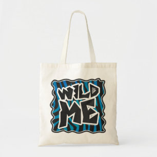 Wild Me Zebra Black and Blue Tote Bag