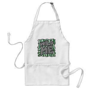 Wild Me Zebra Green and White Standard Apron