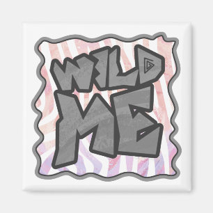 Wild Me Zebra Pink and White Magnet