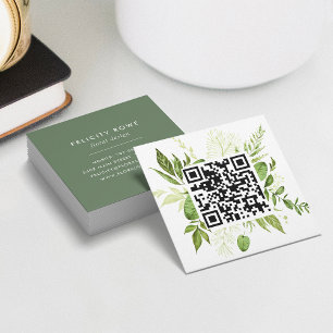 Wild Meadow   Botanical Frame Square Business Card