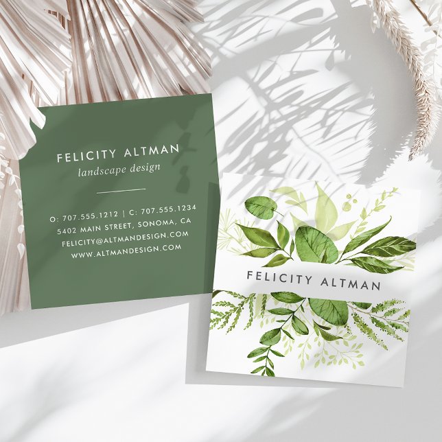 Wild Meadow | Botanical Square Business Card (Creator Uploaded)